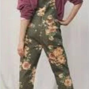 We The Free Floral Overalls with Yellow and Green